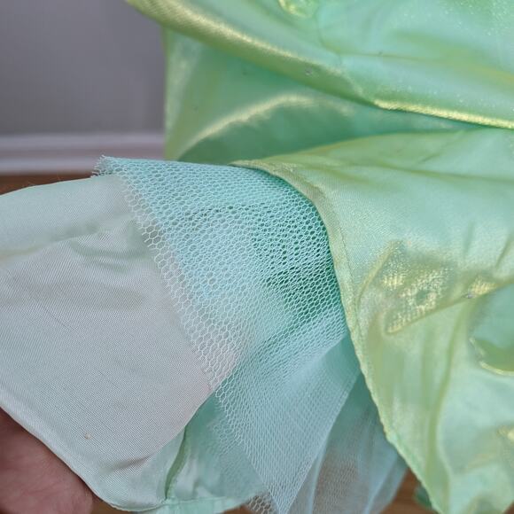 Vintage Cache Prom Dress Maxi Ball Gown XS Green Fairy Princess Y2K Corset Bead - Picture 11 of 15